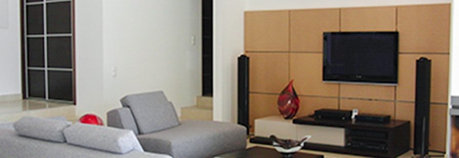 Entertainment wall in lounge