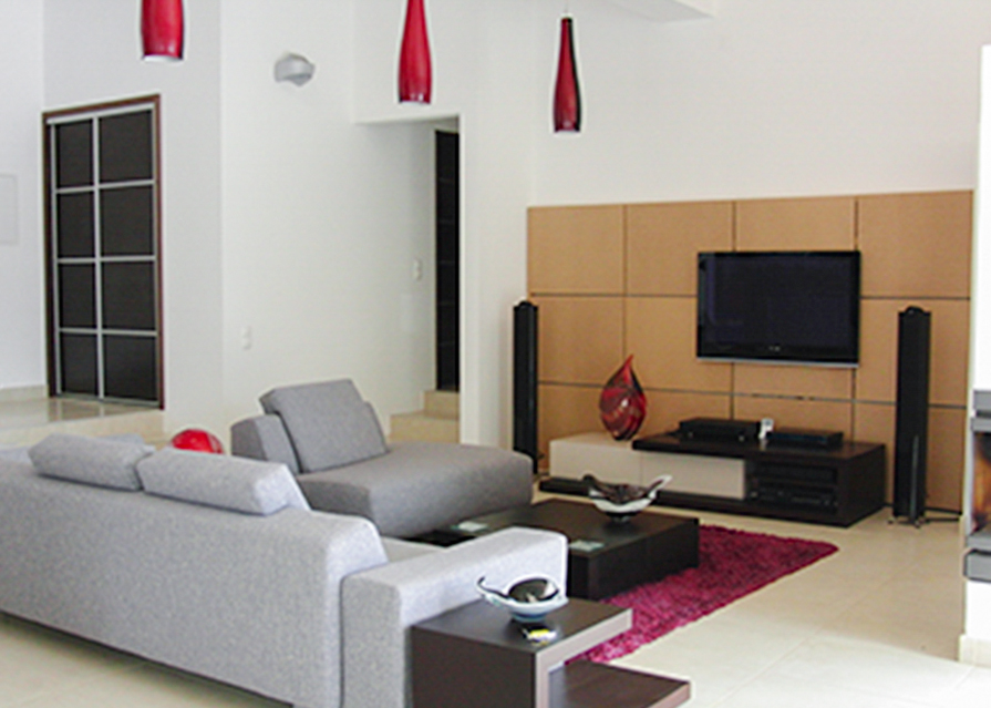 Entertainment wall in lounge