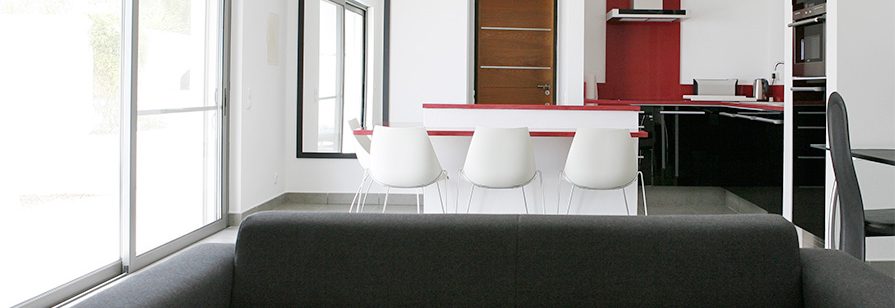 Living area access to bathroom and bedroom