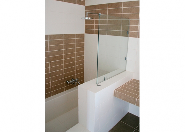 Bathroom sunken bath and shower