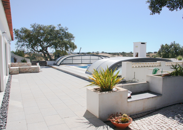 Swimming Pool With Retracted Cover