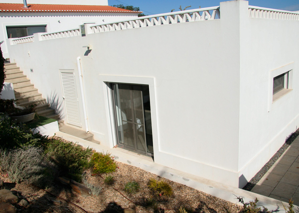 Pool room access and apartment bedroom patio doors